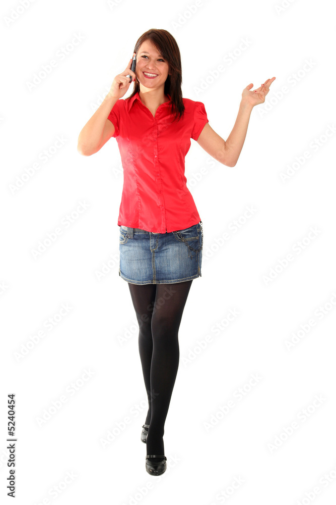 Girl using a mobile phone Girl using a mobile phone