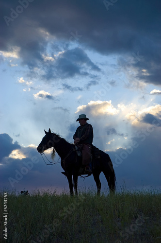 Cowboy on horseback © outdoorsman