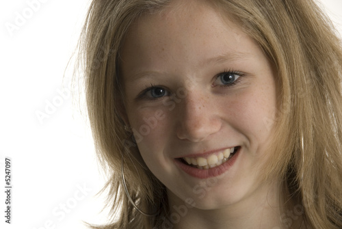 cheerful blond teenage girl