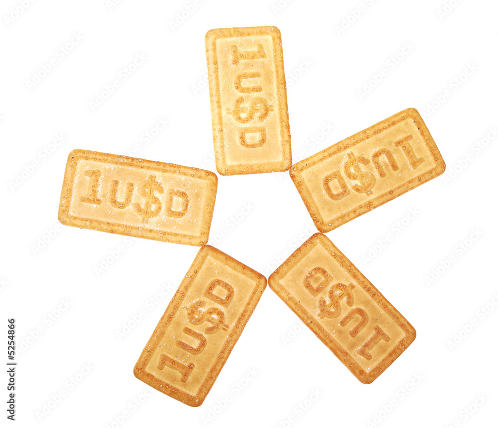 Dollar cookies background Dollar cookies background