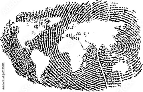 World Map represented in a Fingerprint