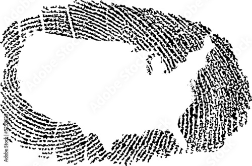 United States Map within a Fingerprint