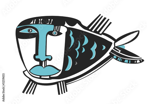 sad blue fish