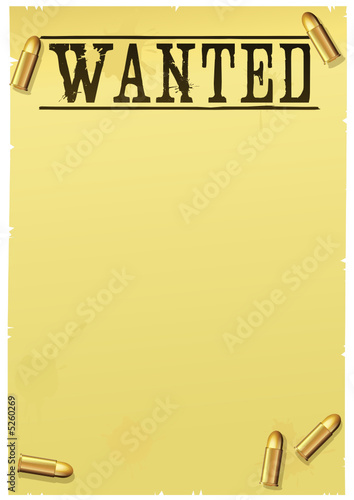Avis de recherche Western vierge et balles