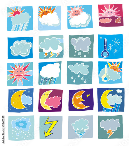 Colorful weather icons