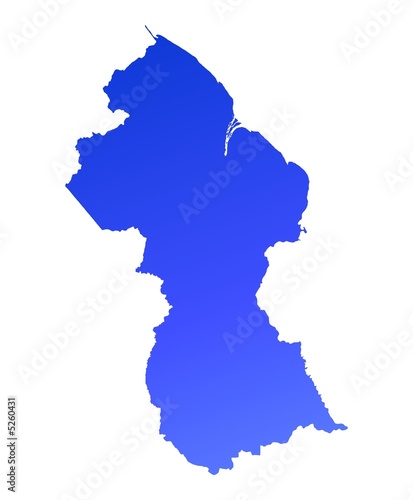 blue gradient map of Guyana