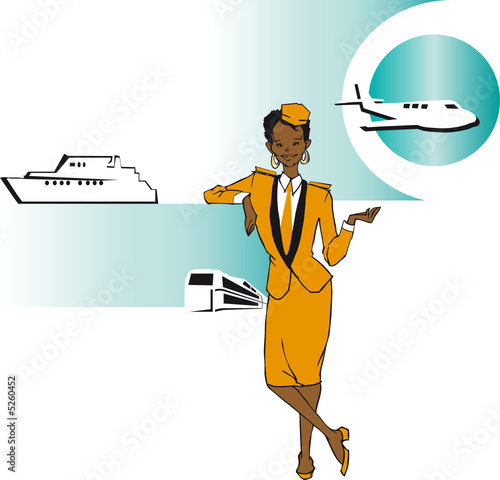 job series - stewardess / clipart