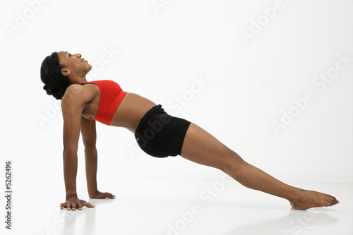 Woman in strengthening pose.