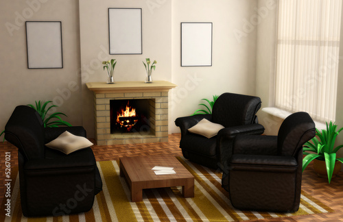 modern interior 3d