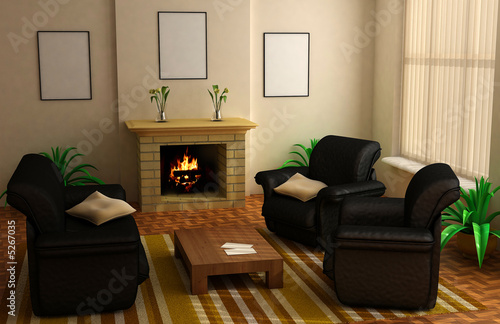modern interior 3d