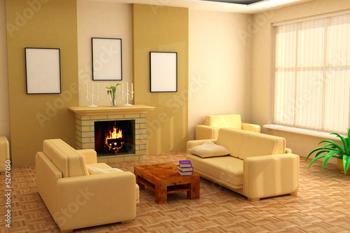 modern interior 3d