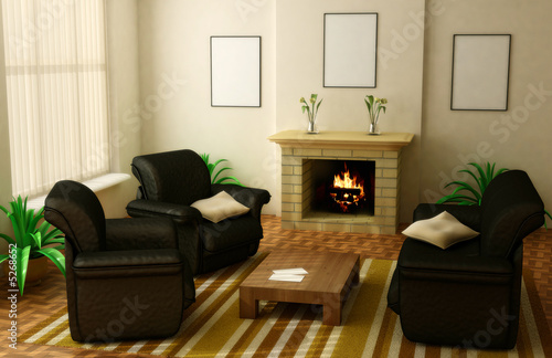 modern interior 3d