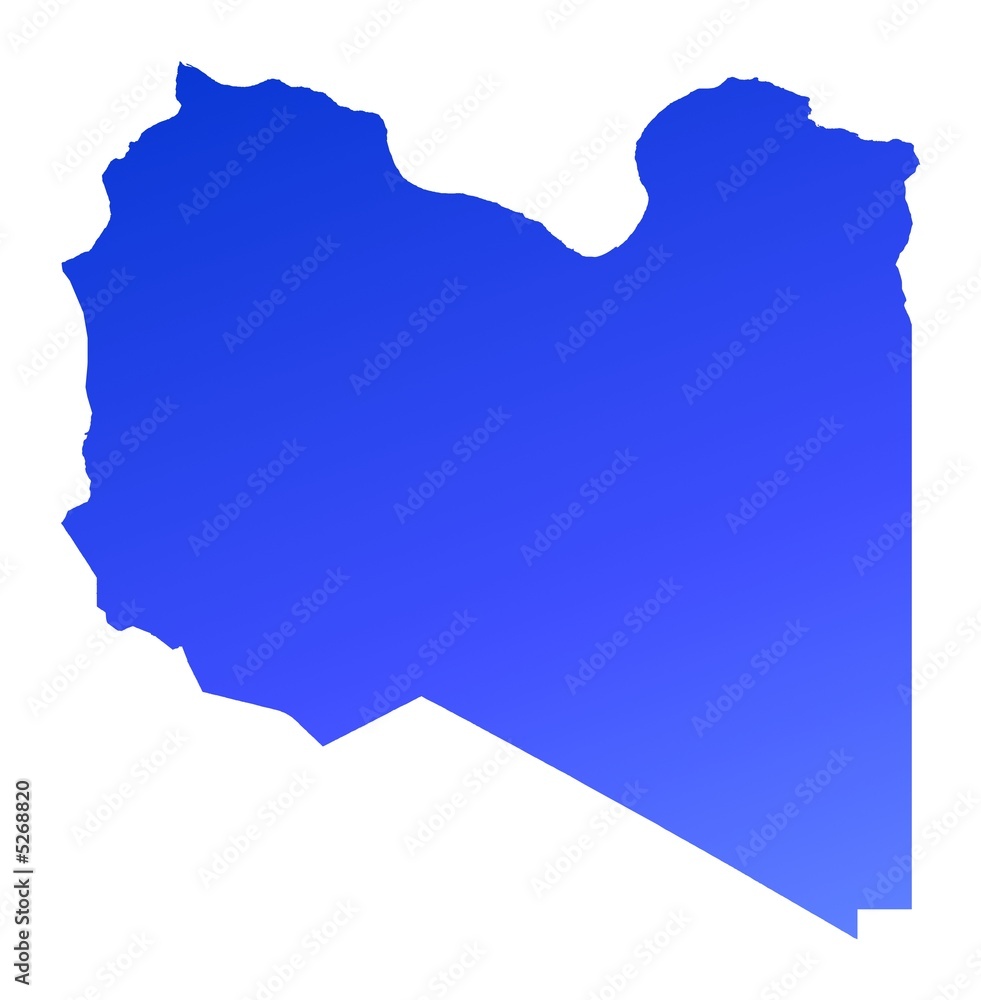 blue gradient map of Libya blue gradient map of Libya