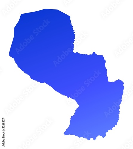 blue gradient map of Paraguay