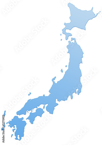 Carte du Japon bleu