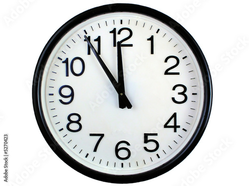 Wall clock isolated over white