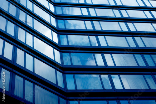 Blue windows of a modern office