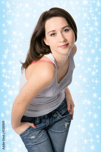beauty girl in jeans