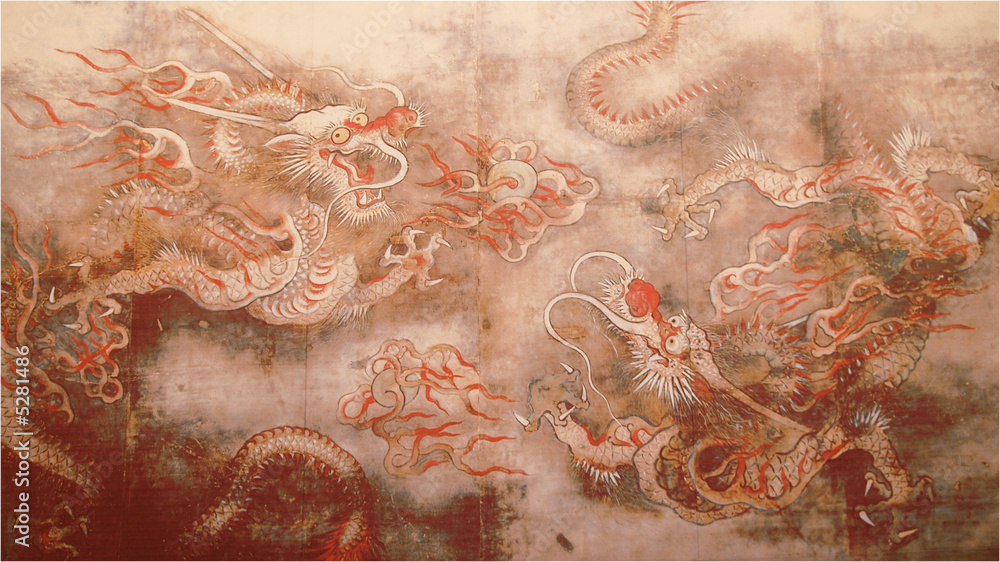 Fototapeta premium Ancient Painting of Dragon