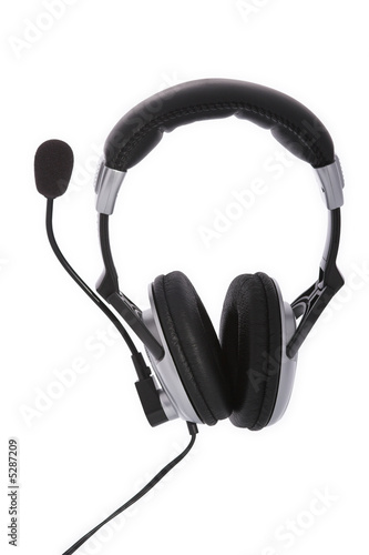 computer headset with headphones and microphone