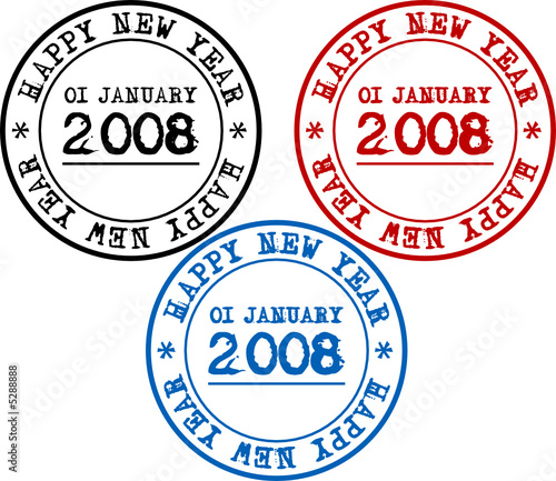 New Year Seal in three colors