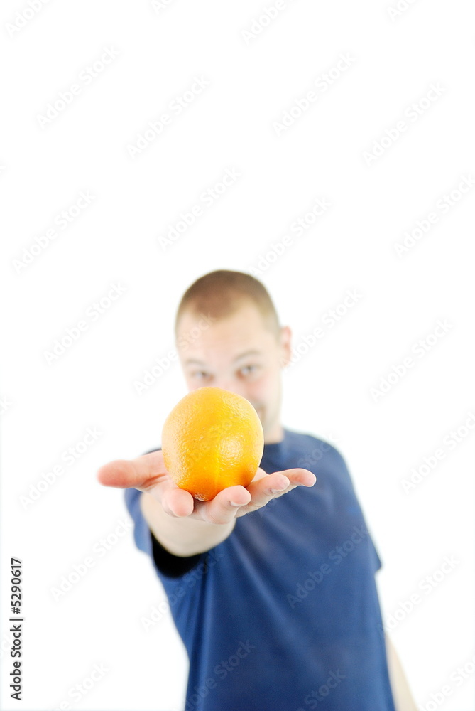 man with orange man with orange