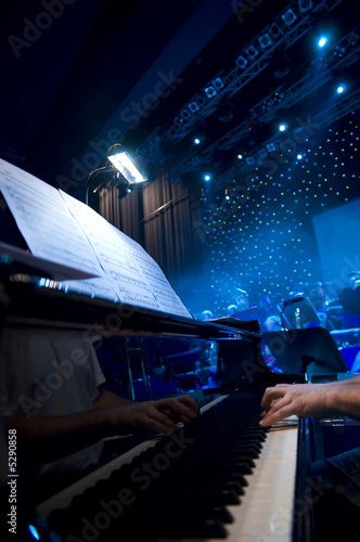 Photography Hands of a piano player - classic concert