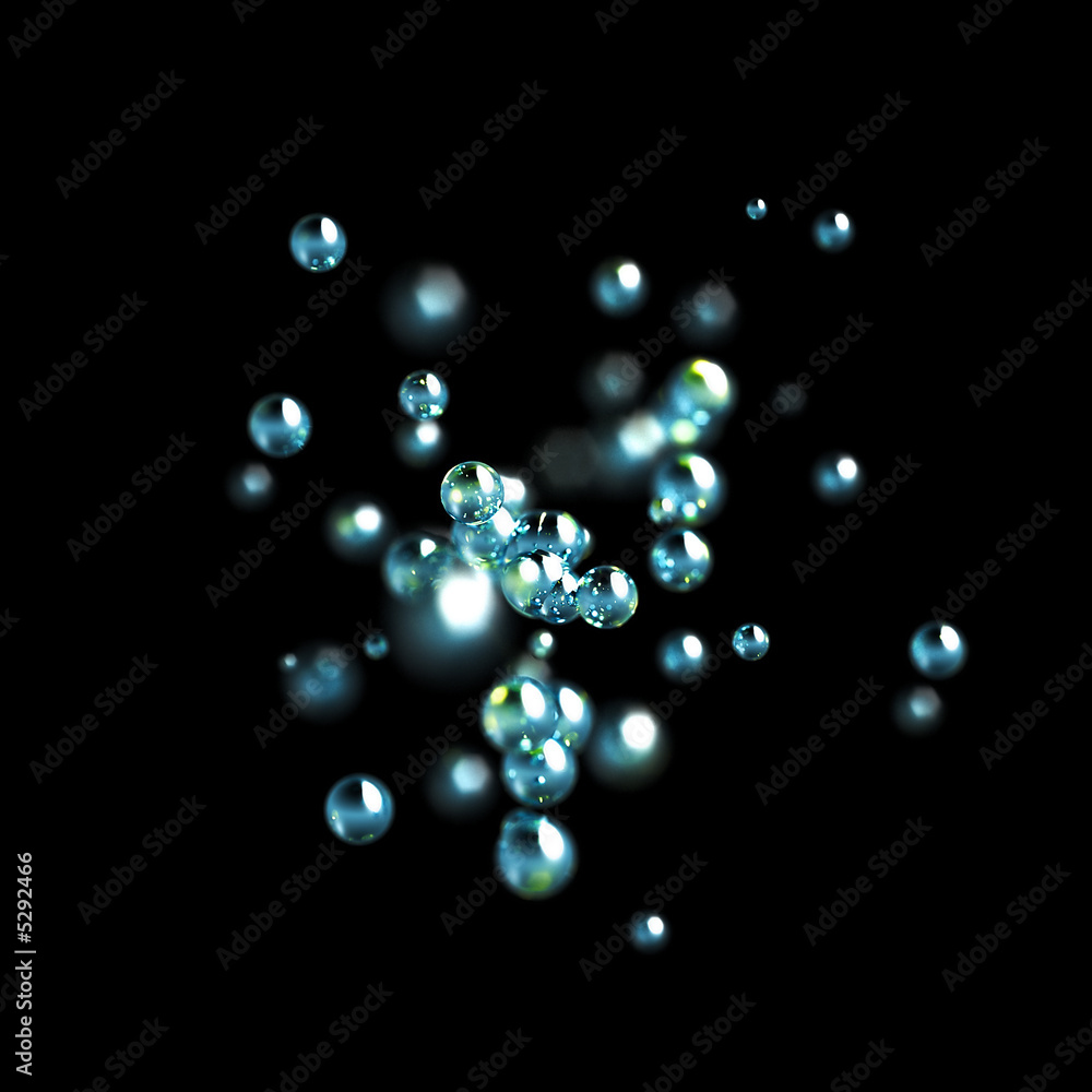 Bubbles on a Black Background