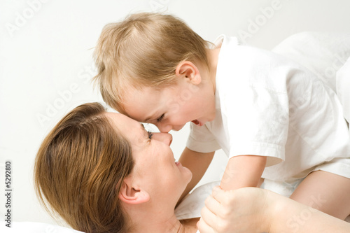 Wallpaper Mural Happy boy on mother Torontodigital.ca