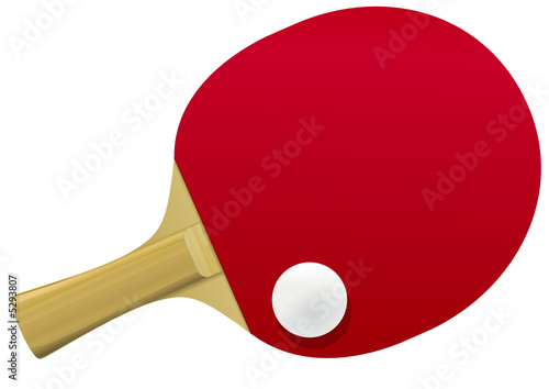 Raquette de ping pong et sa balle