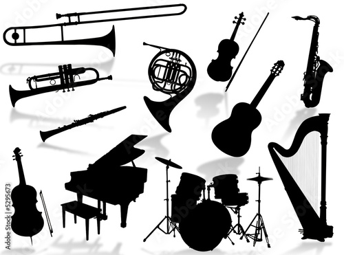 Strumenti musicali in silhouette photo