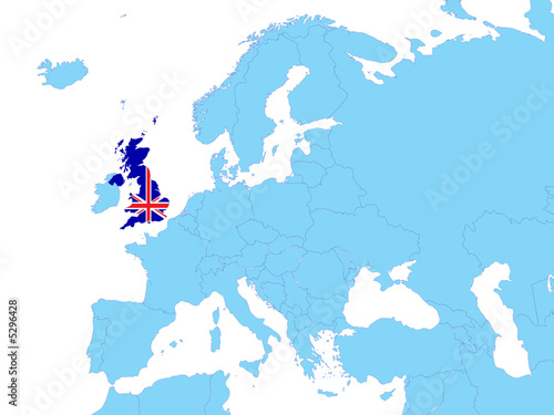 UK on Europe map
