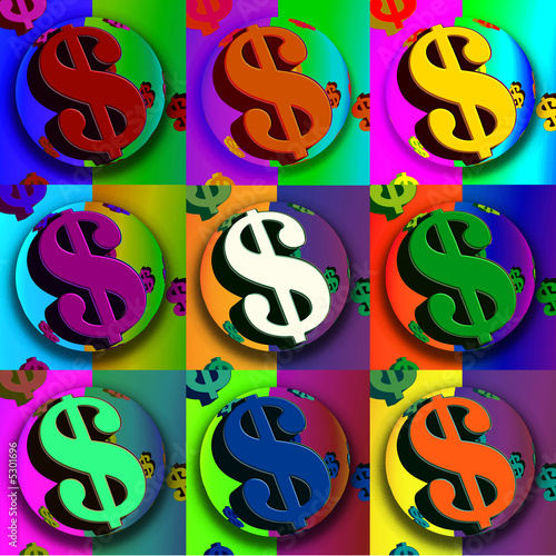 Dollar sign Pop Art