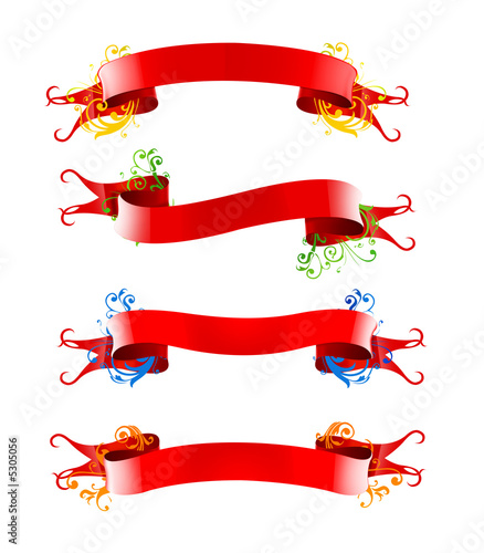 ribbons, banners, red ribbons, gift packaging