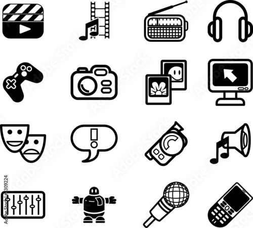 Media icon series set