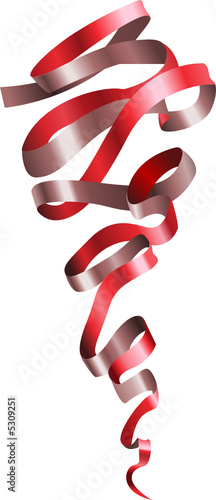 Red Curly Ribbon Scroll