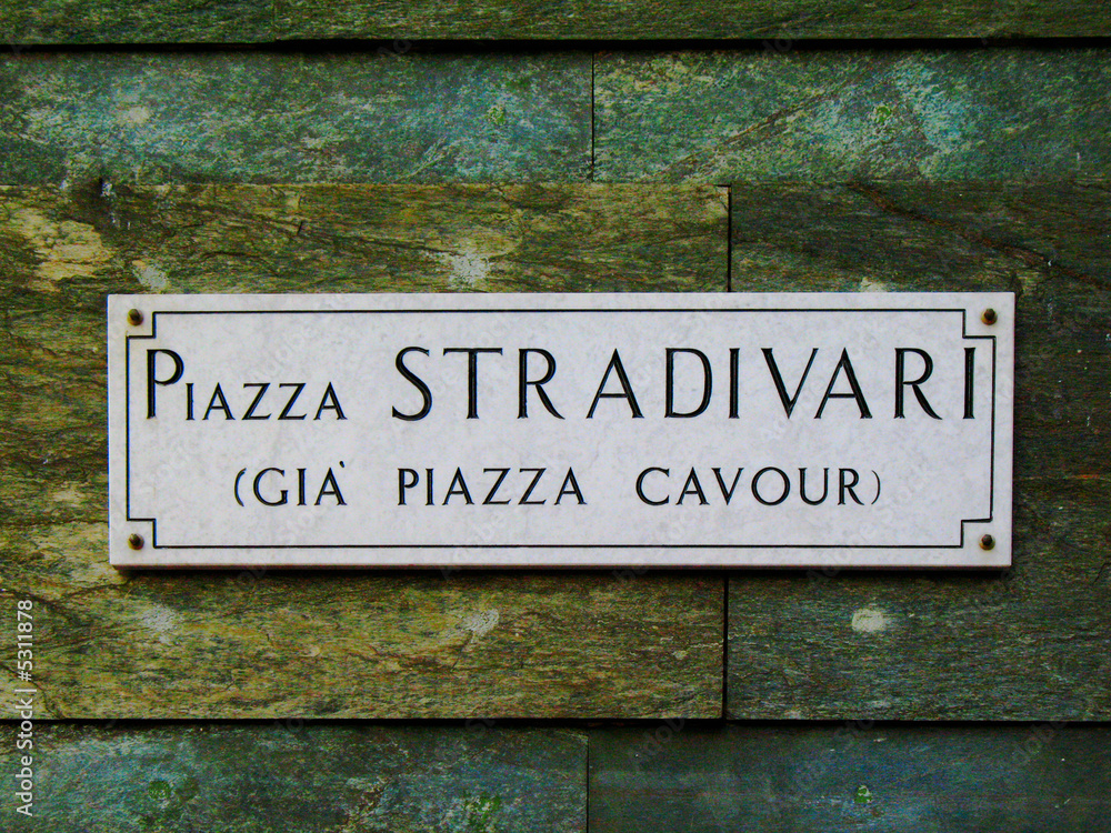Naklejka premium Piazza Stradivari sign