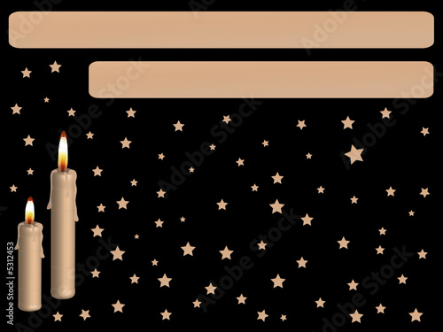 Golden candle with tags