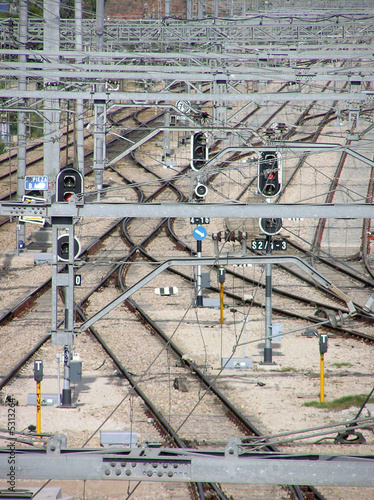 Vista aerea de las vías del tren