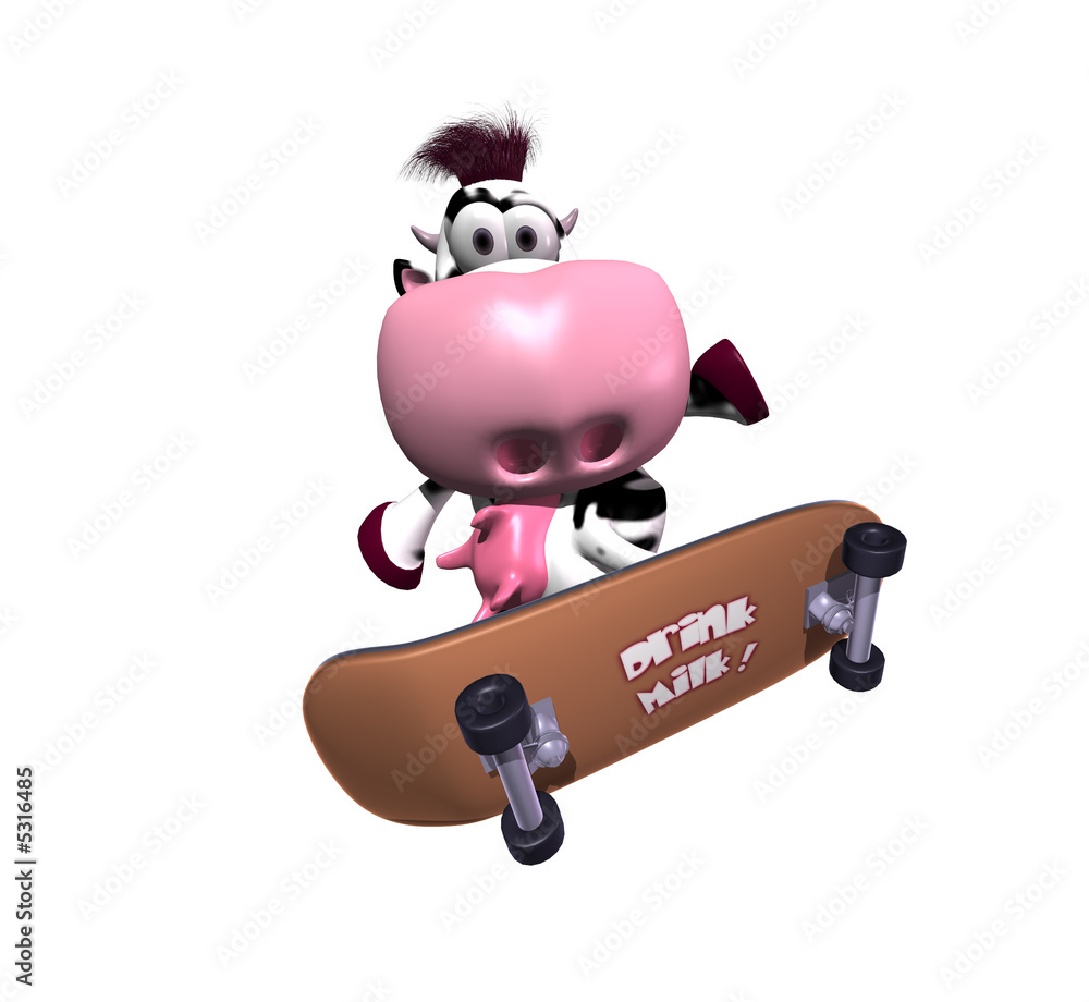 Vache en skateboard Vache en skateboard