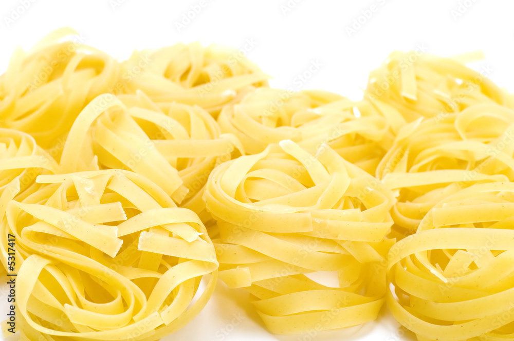 Italian pasta on white