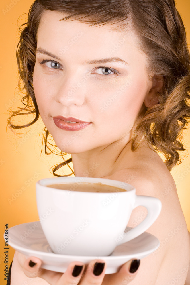 girl with a cup of coffee