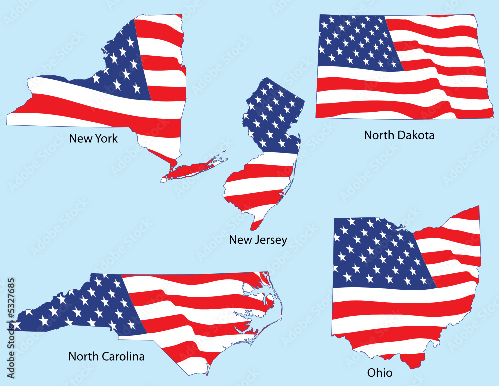 New York, New Jersey, North Dakota, North Carolina, Ohio New York, New Jersey, North Dakota, North Carolina, Ohio