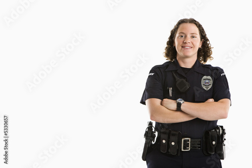 Canvas Print Smiling Policewoman.