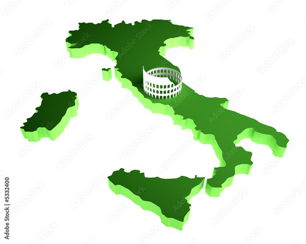 Cartina Dellitalia Roma Il Colosseo Stock Illustration Adobe Stock