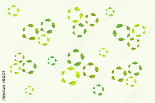 Green leaves circles background