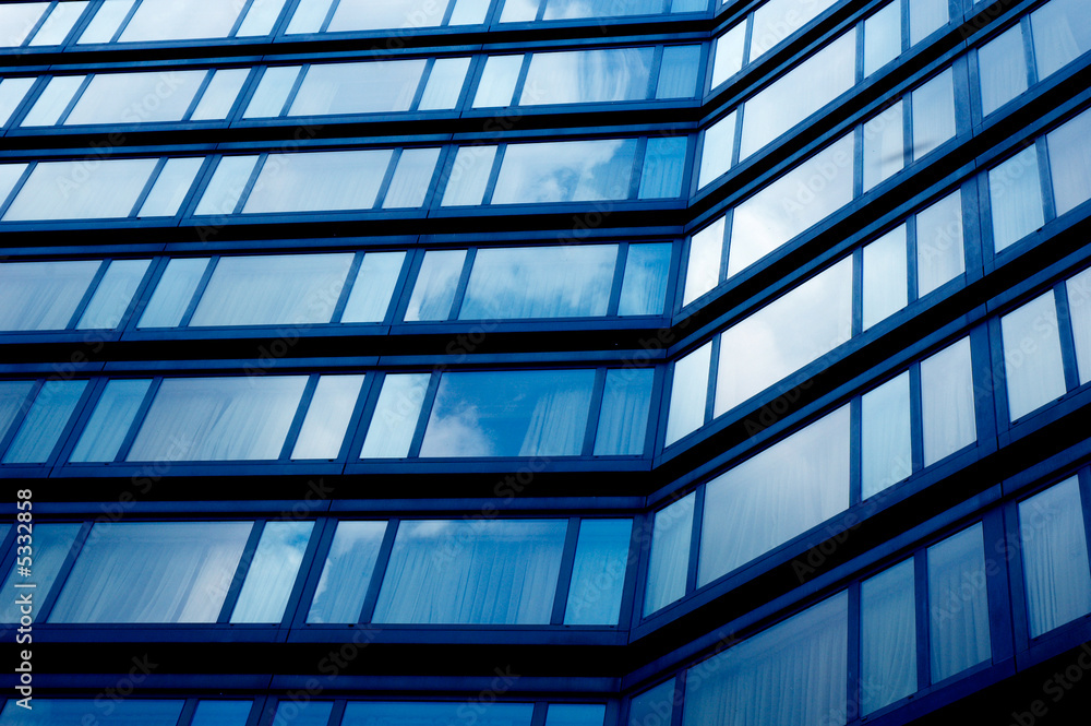 Blue office windows