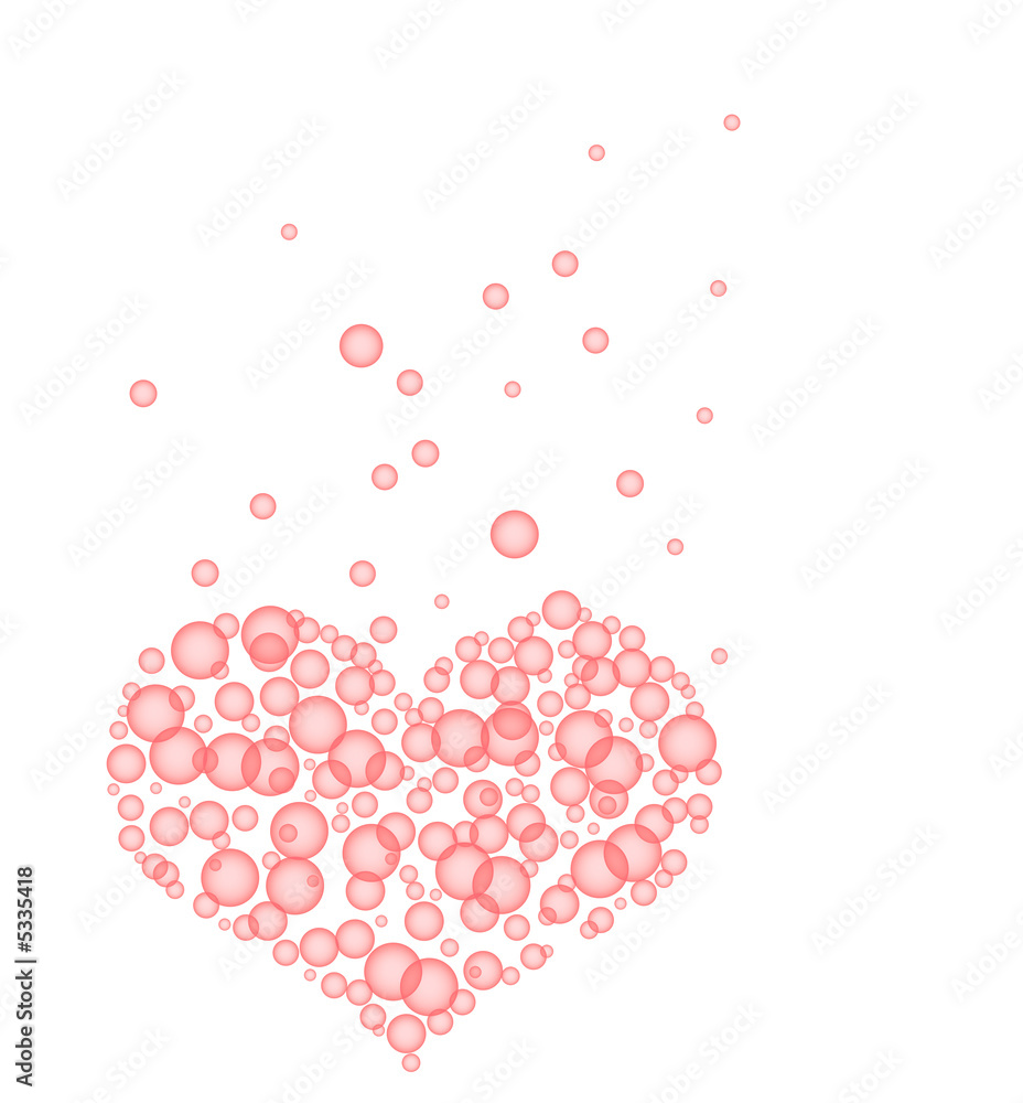 happy pink bubbly heart