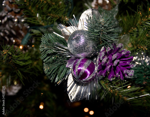 Christmas tree ornament Silver and Purple