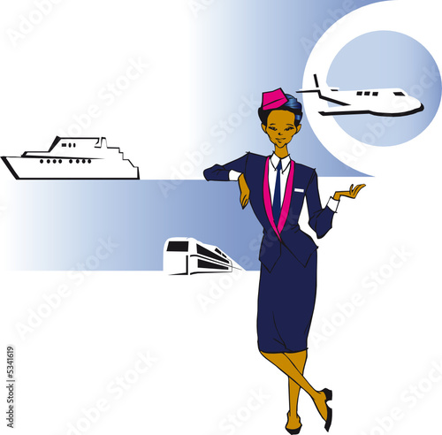 job series - stewardess / clipart